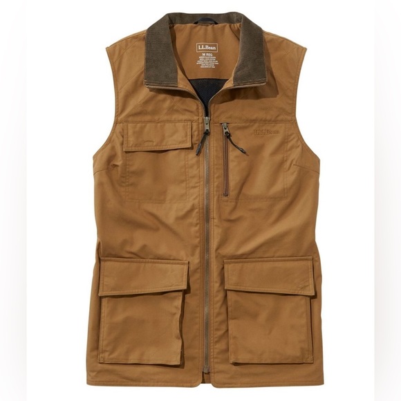 L.Bean Women’s Brown Utility Field Vest Corduroy Collar Outdoor Workwear - Picture 3 of 16